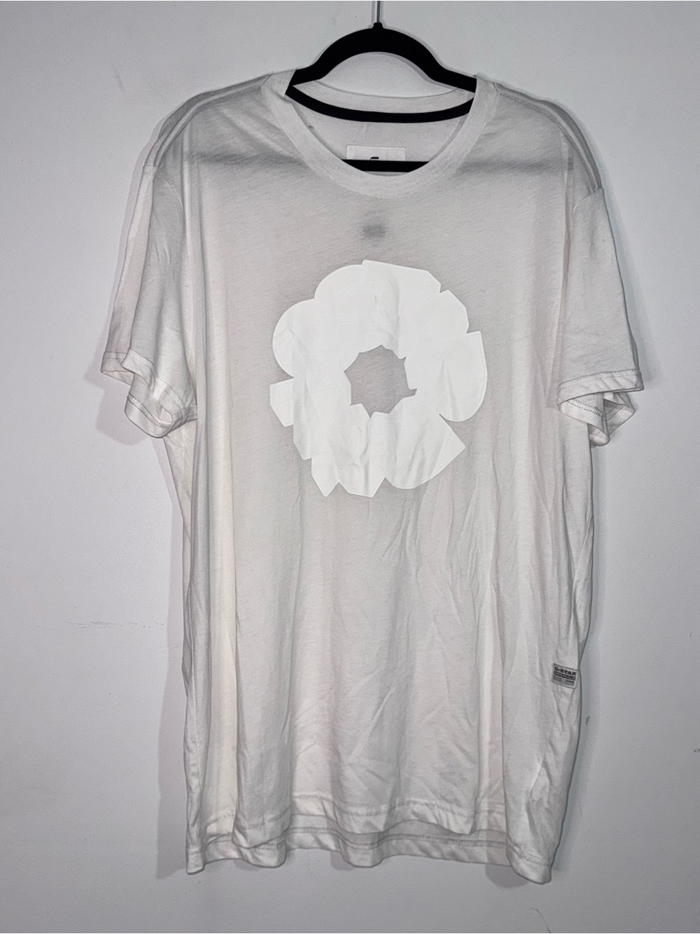 G-Star RAW 3D Logo Graphic T-Shirt White Short Sleeve Crewneck XL